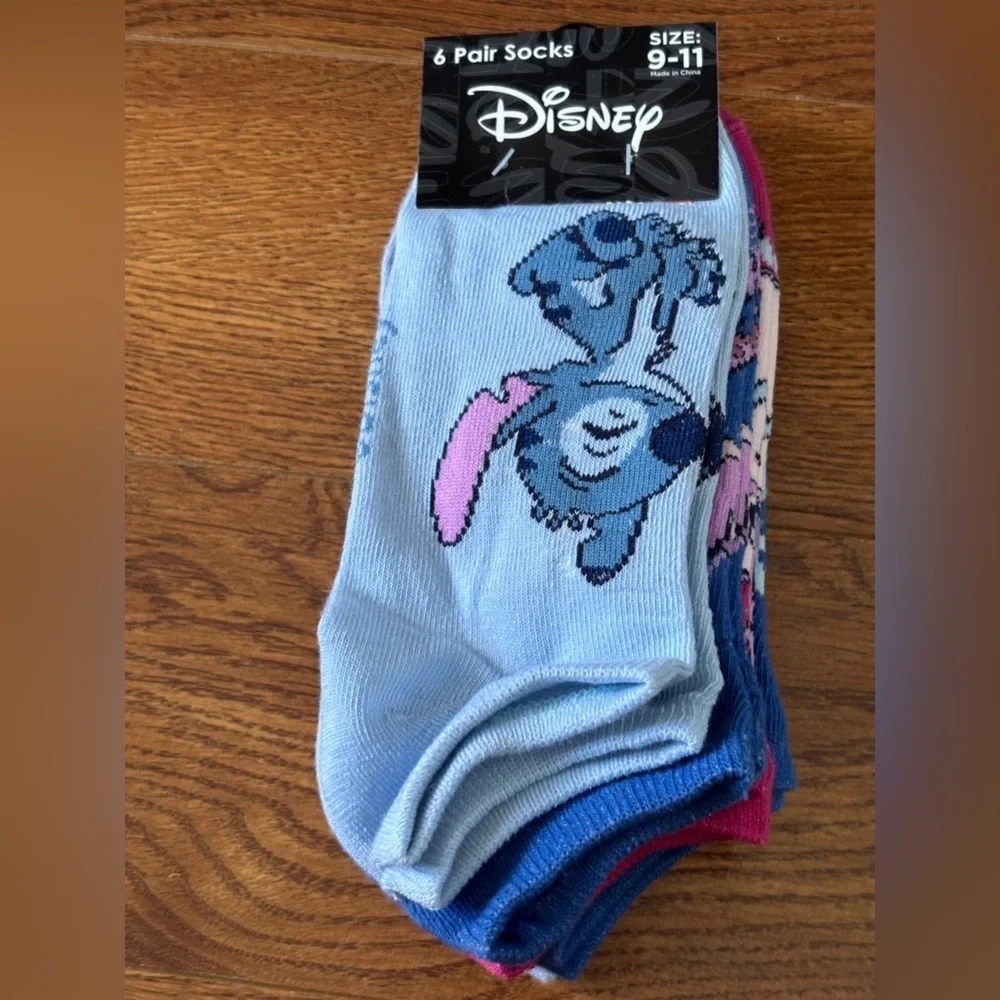 Disney Stitch & Angel Character ankle Socks 6 pair set